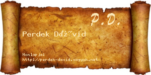 Perdek Dávid névjegykártya